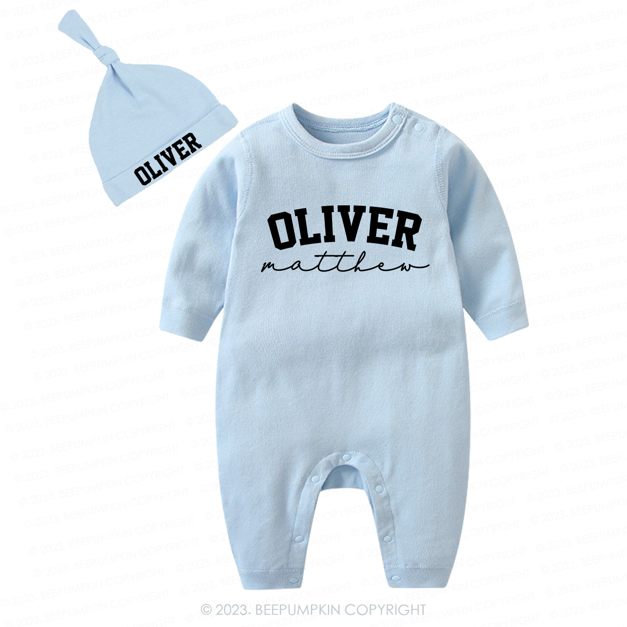Personalized Vintage Gender Baby Romper With Hat