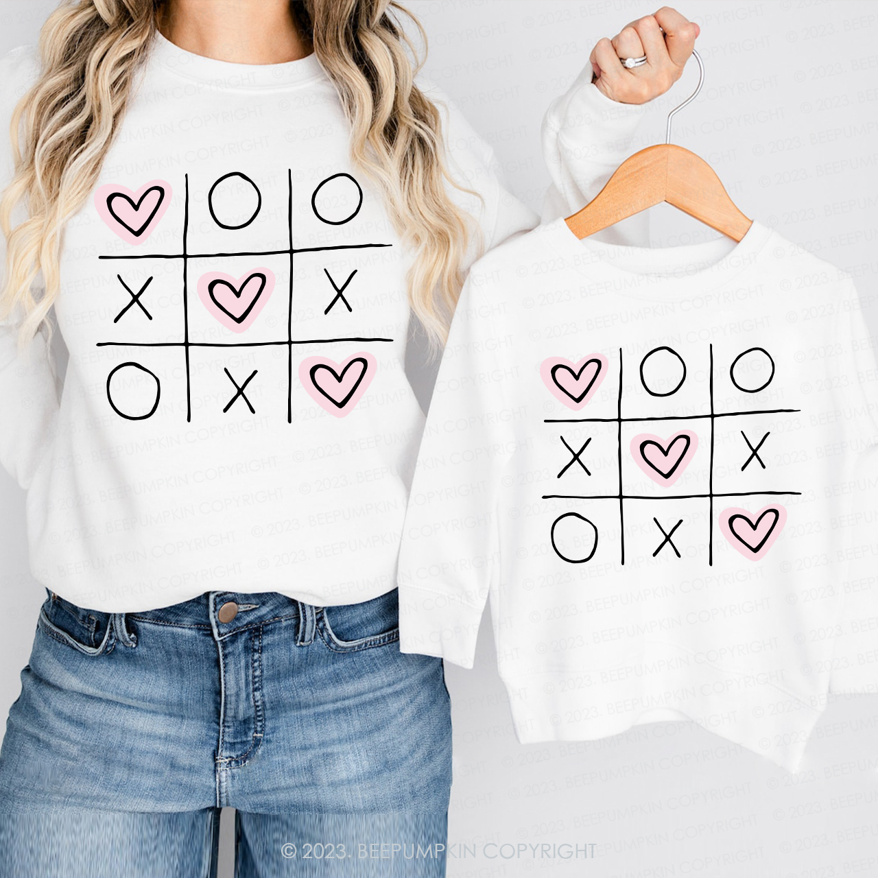 XOXO Love Heart Valentine Matching Sweatshirts