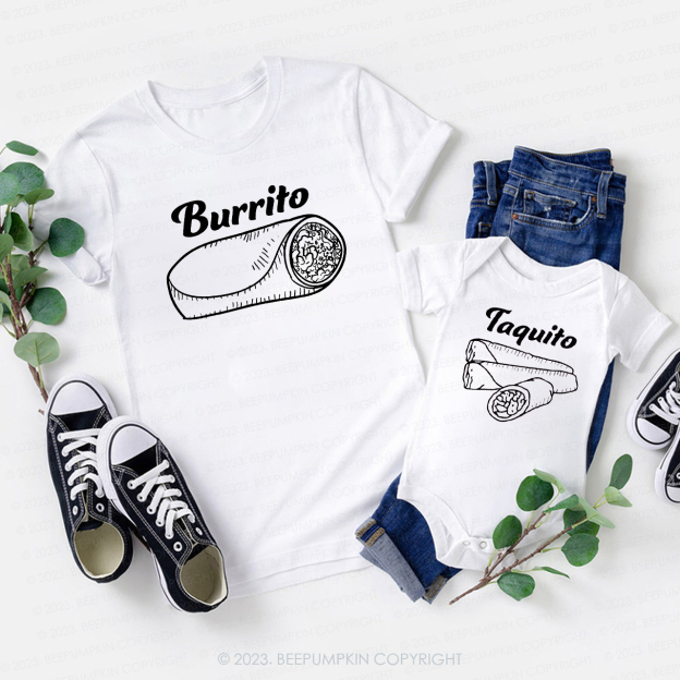 Taco Burrito Taquito Cool Family Matching Shirts 