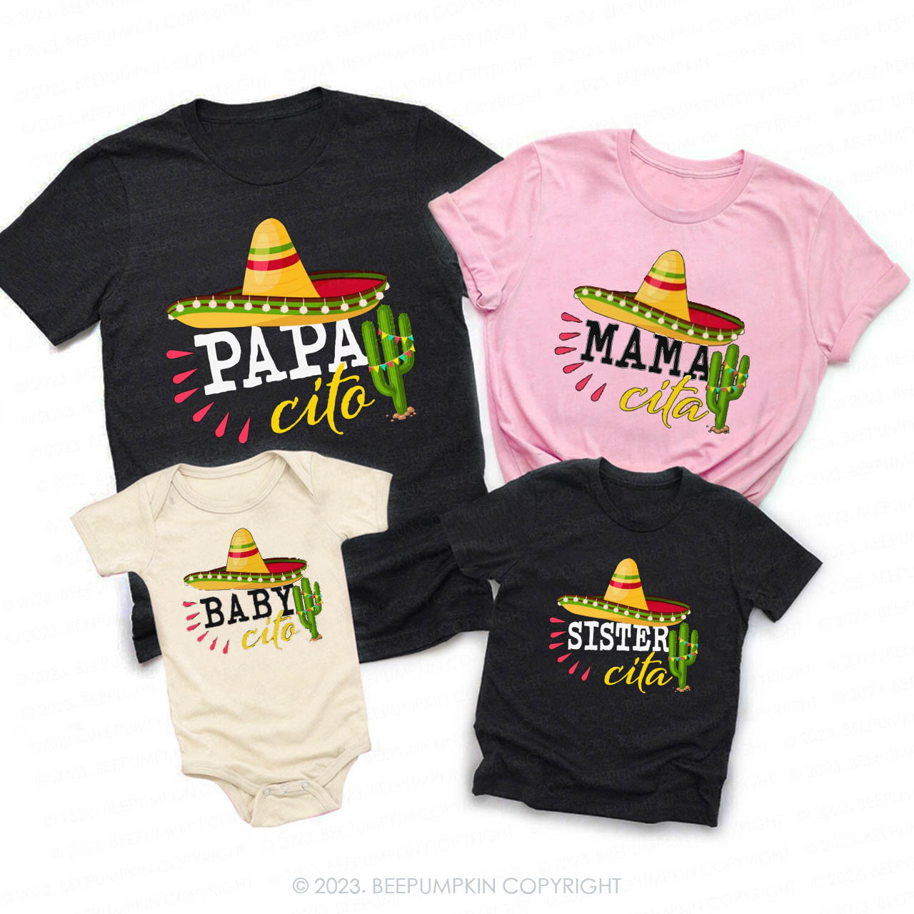 Customized Cactus Cinco Fun Family Matching Shirts 