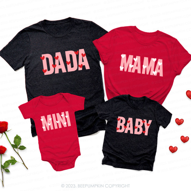 Personalized Love Hearts Valentines Day Shirts For Family