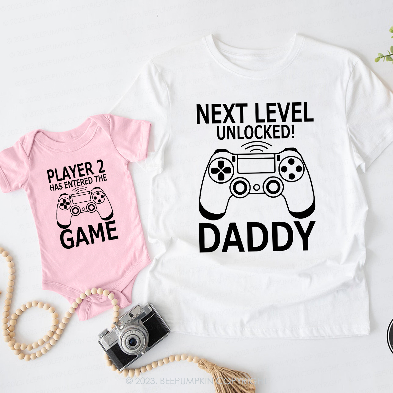 Next Level Unlocked Dad&Me Game Matching Tees