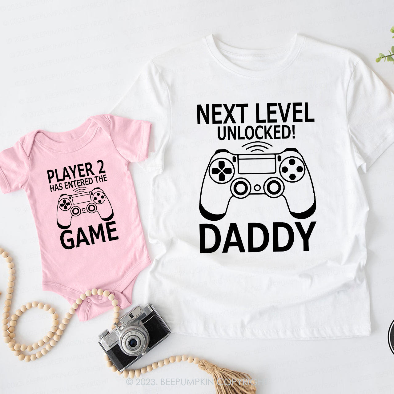 Next Level Unlocked Dad&Me Game Matching Tees