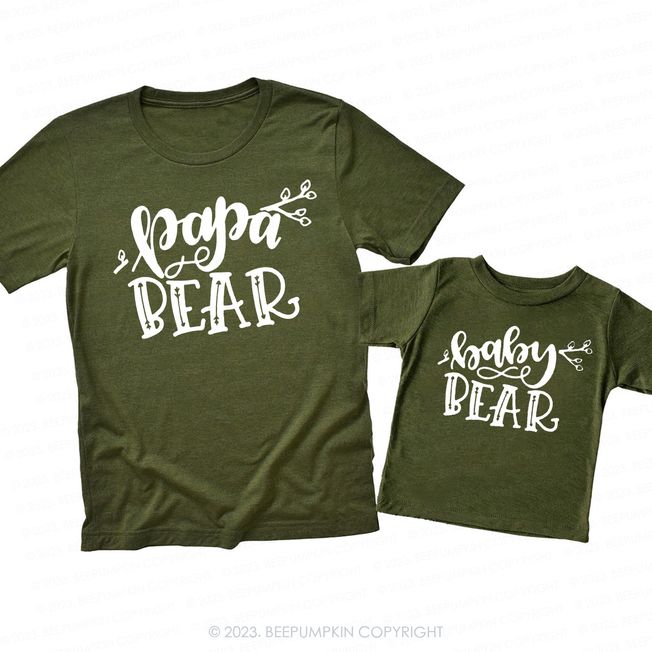 Papa Bear And Baby Bear Matching Dad& Me Shirts