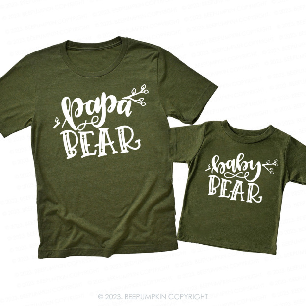 Papa Bear And Baby Bear Matching Dad& Me Shirts