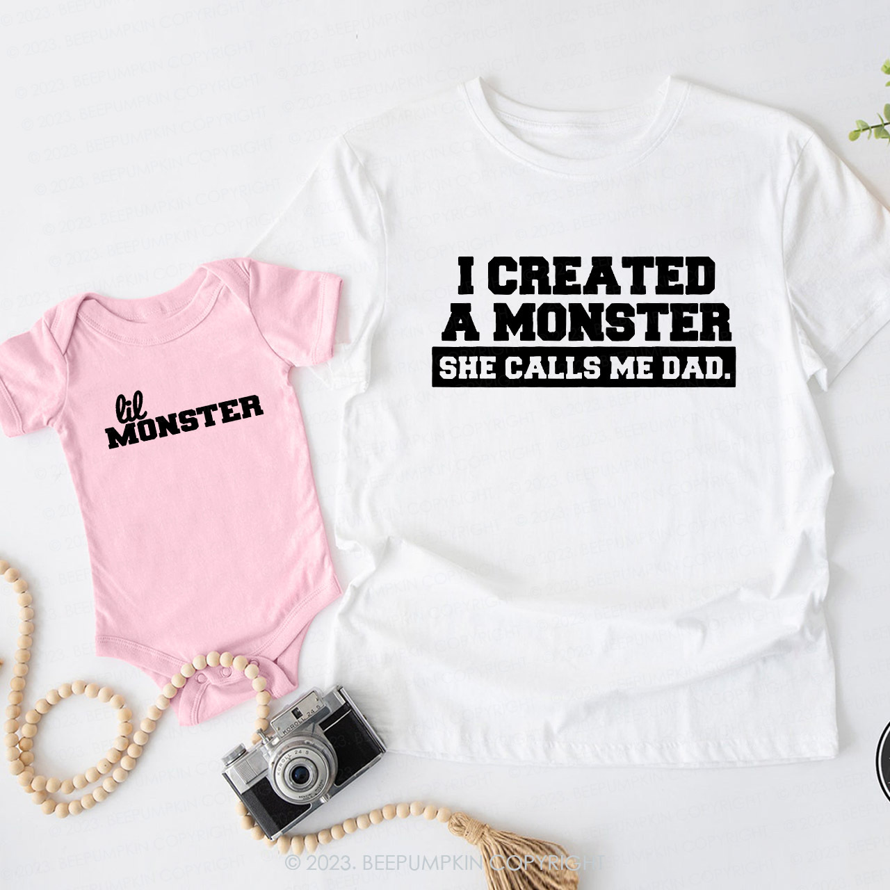 I Created A Monster Matching Dad& Me Shirts