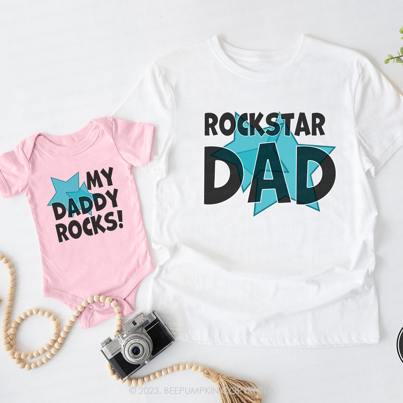 Rockstar Dad My Daddy Rocks Matching Dad& Me Shirts