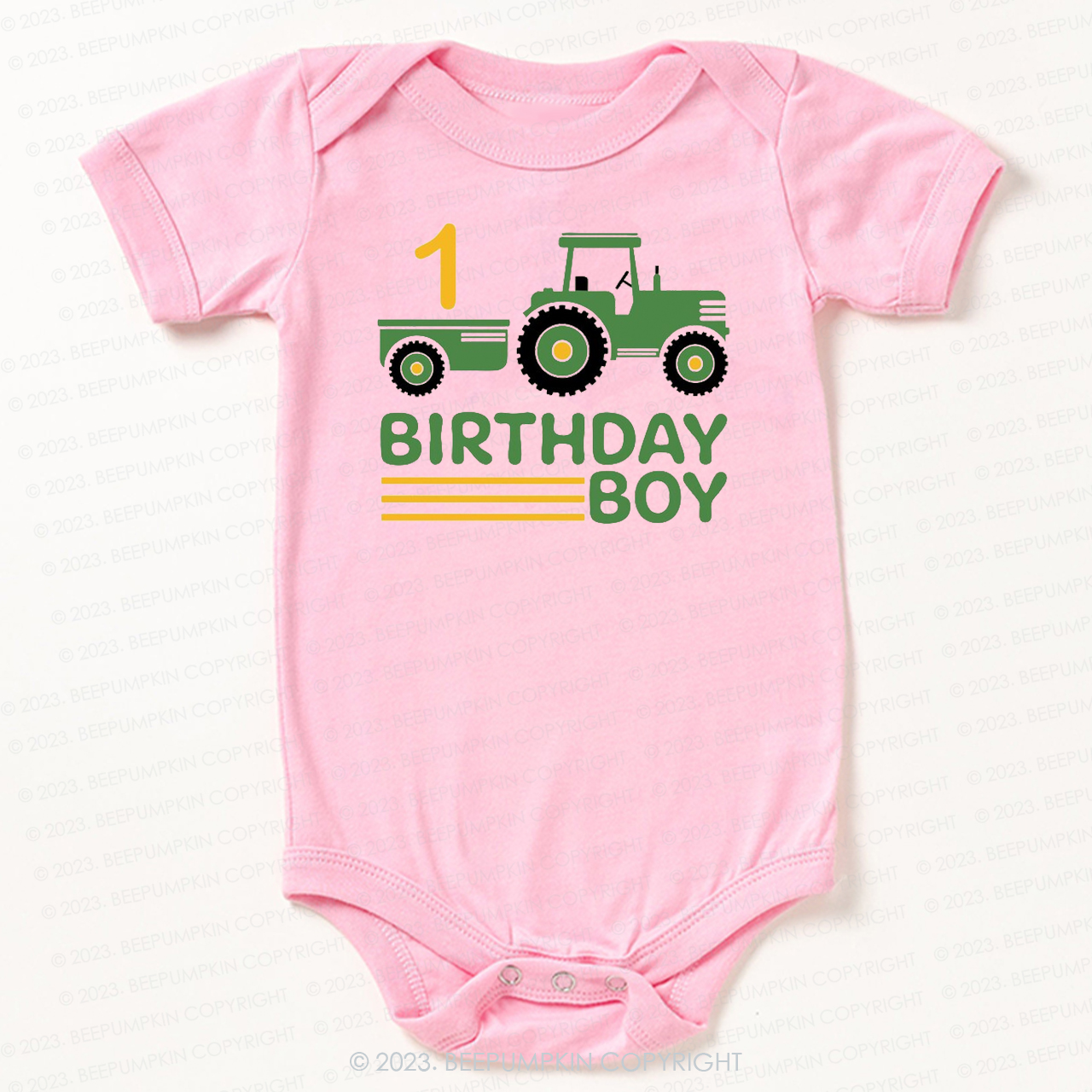 Boy Birthday Tractor Bodysuit For Baby