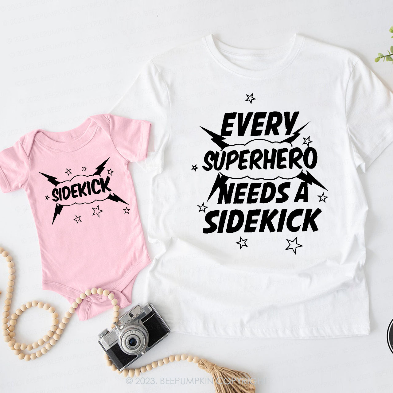 EVERY SUPERHERO NEEDS A SIDEKICK Gift Shirts For Dad&Me
