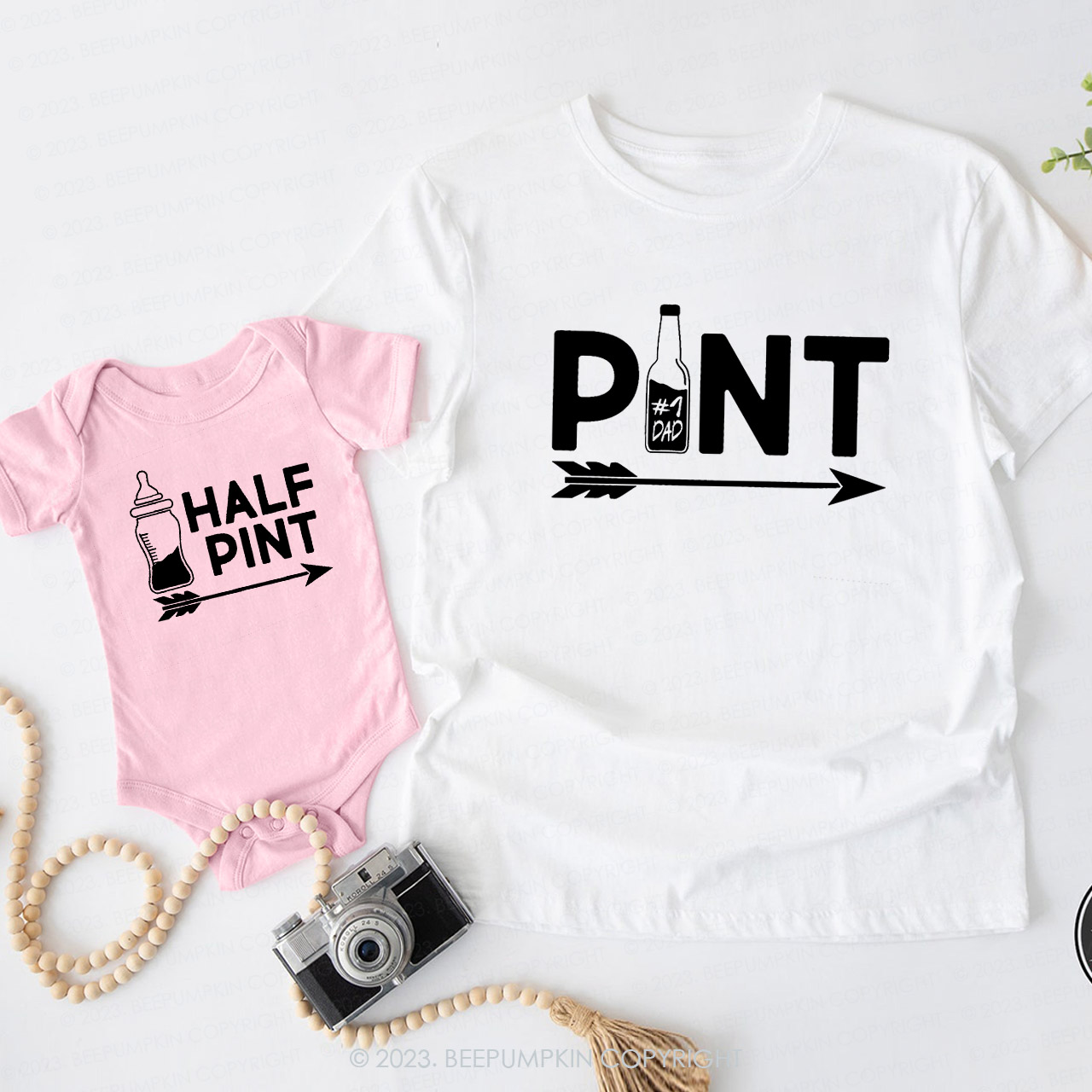 Half Pint Gift Matching Shirts For Dad&Me