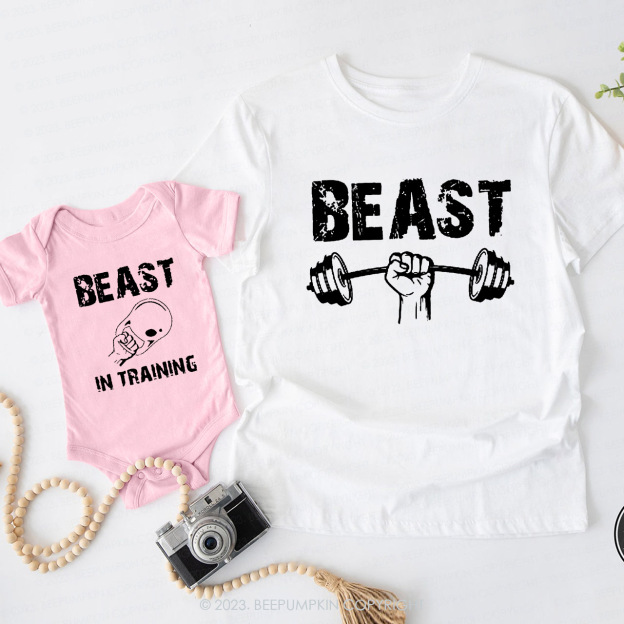 Beast & Beast In Training Matching Shirts For Dad&Me