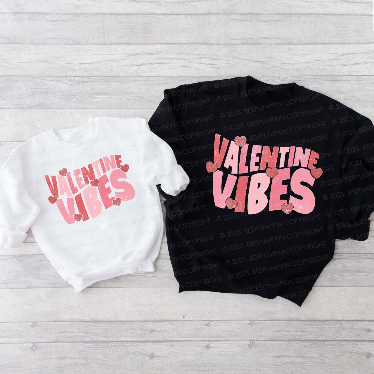 Retro Valentine Vibes Family Matching Sweatshirt
