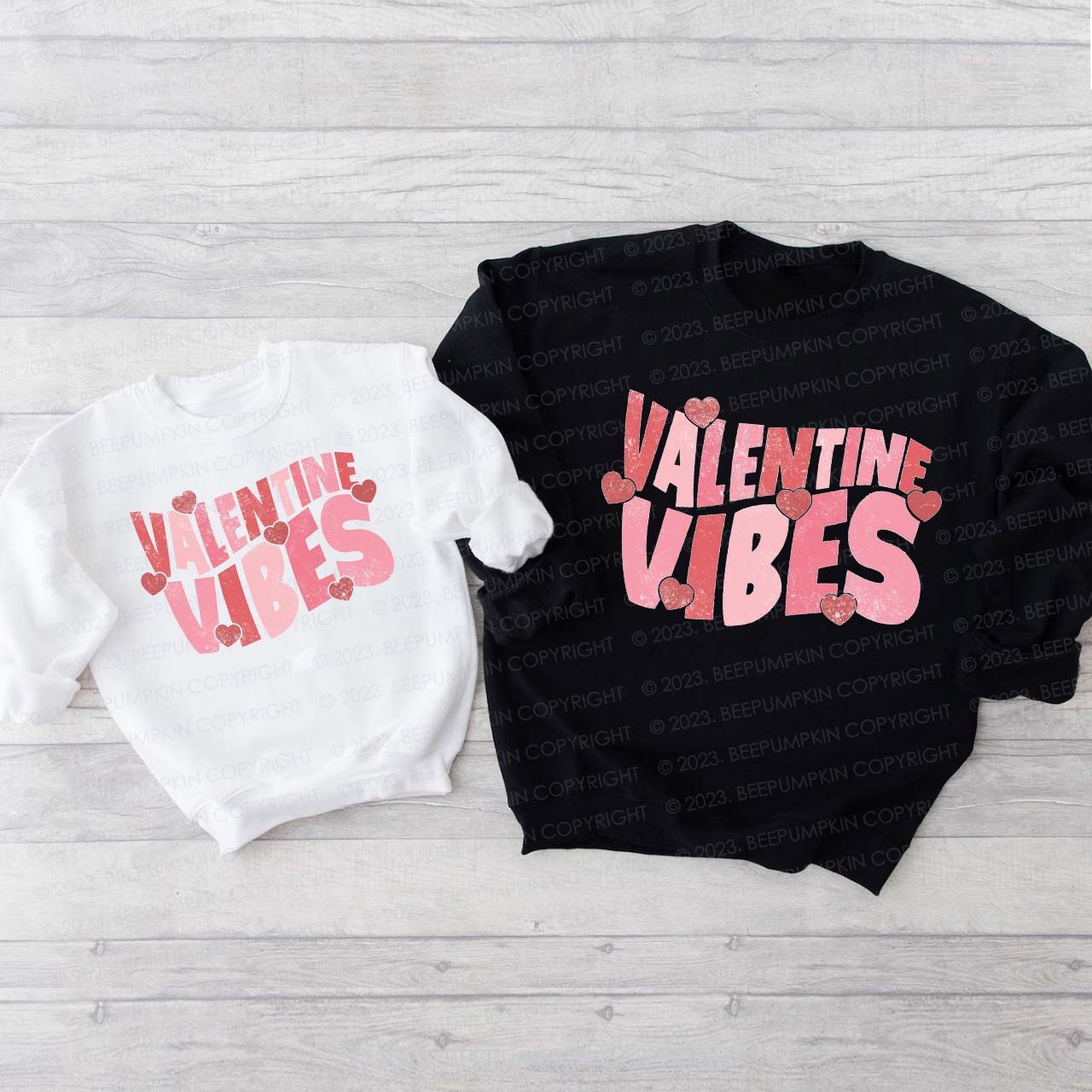 Retro Valentine Vibes Family Matching Sweatshirt