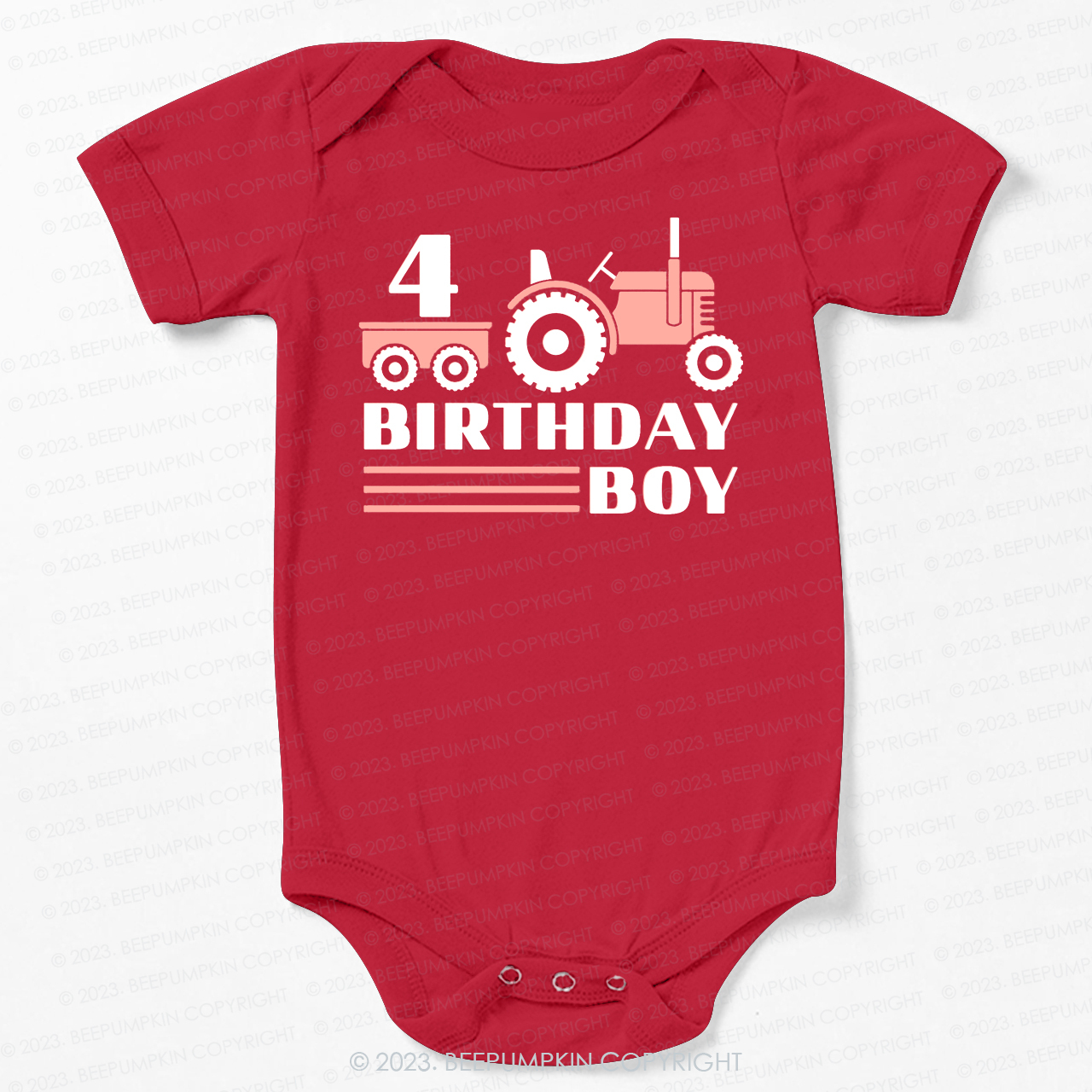 Boy Birthday Tractor Birthday Bodysuit For Baby