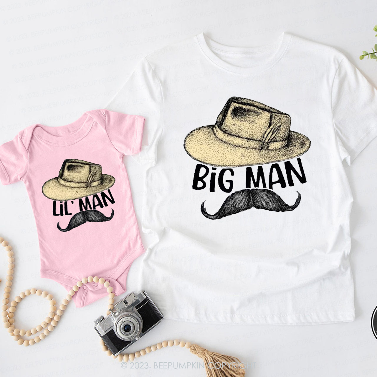 Beard Cowboy Matching T-Shirts For Dad&Me