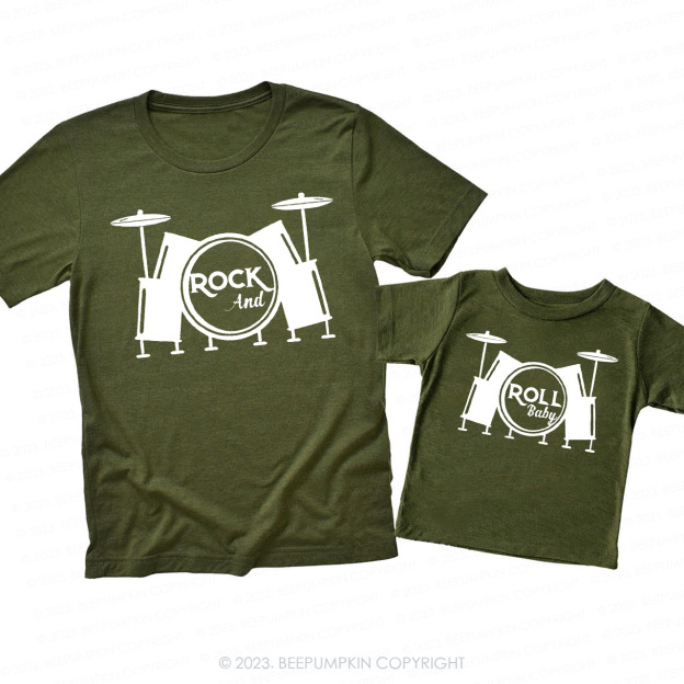 Rock Roll Matching T-Shirts For Dad&Me