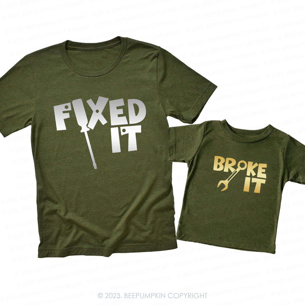 Fixed It Broke It Matching T-Shirts For Dad&Me