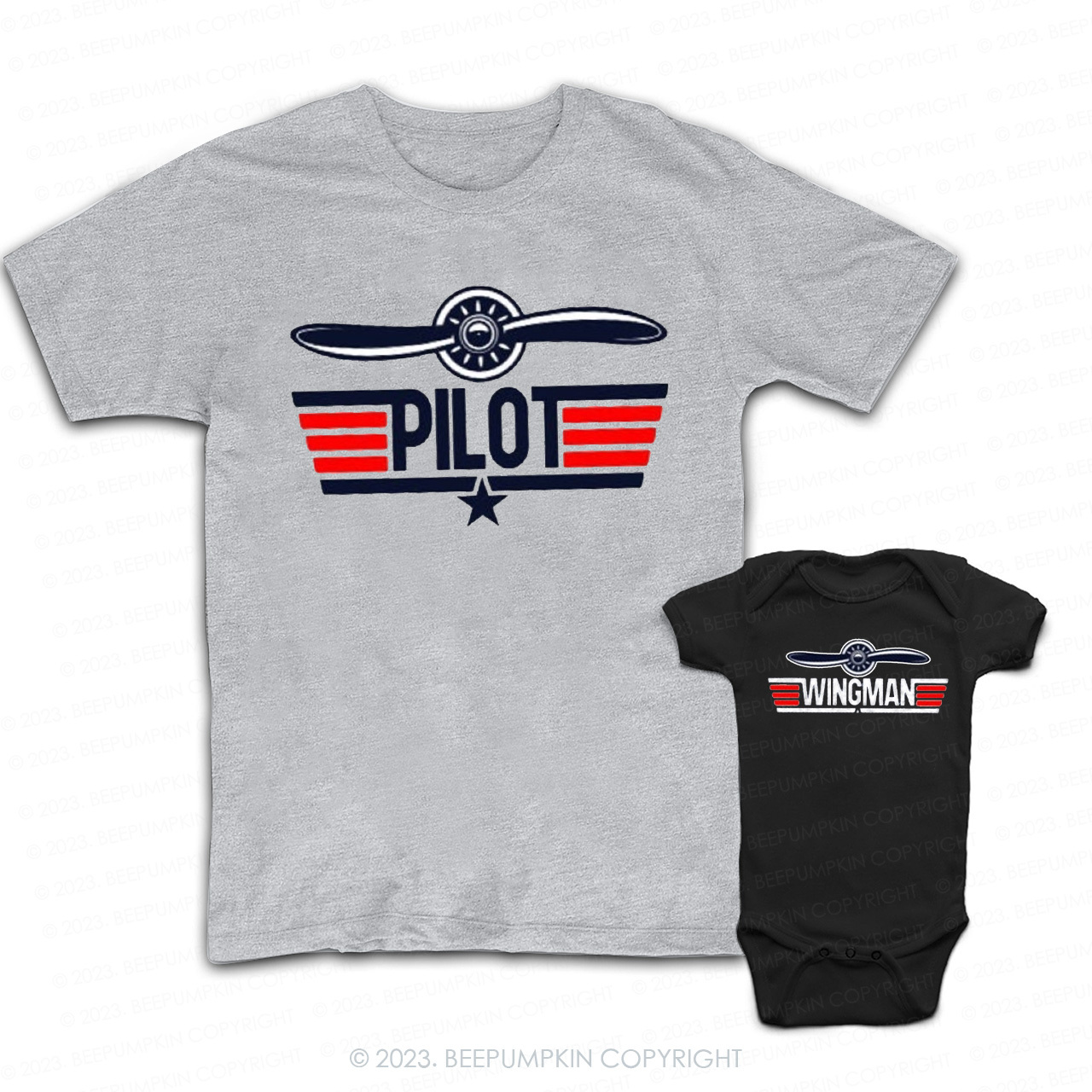 Daddy & Me Matching T-Shirts ?C WINGMAN PILOT