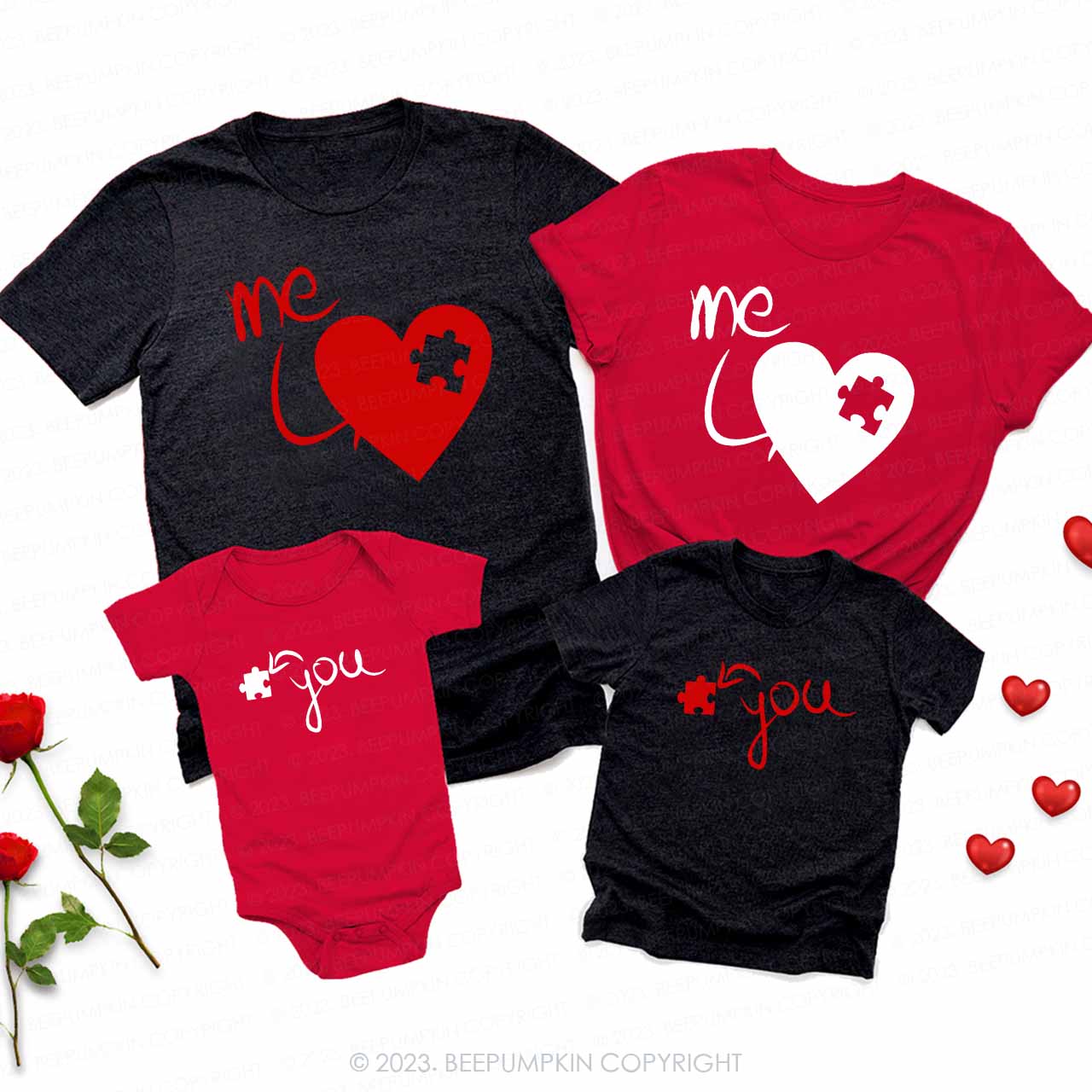 Heart Puzzle Valentine's Family Matching Shirts