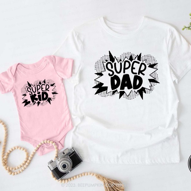 Dad & Me Matching T-Shirts –Super Dad And Kid
