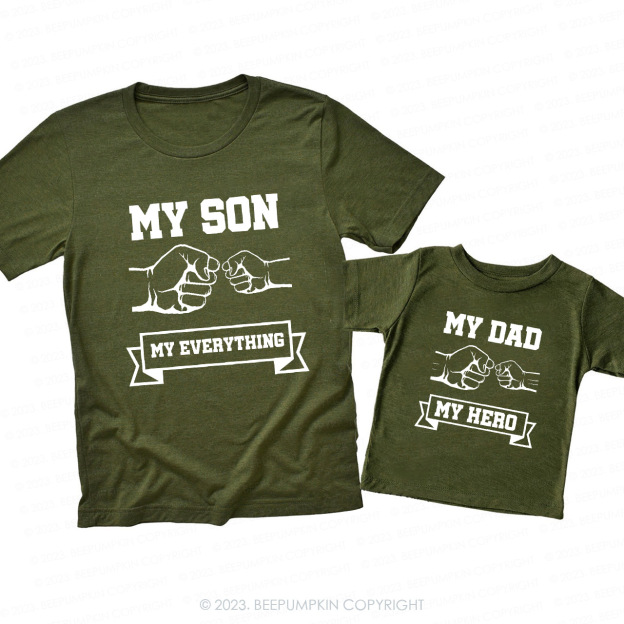 Dad & Me Matching T-Shirts –My Dad My Hero My Son My Everything