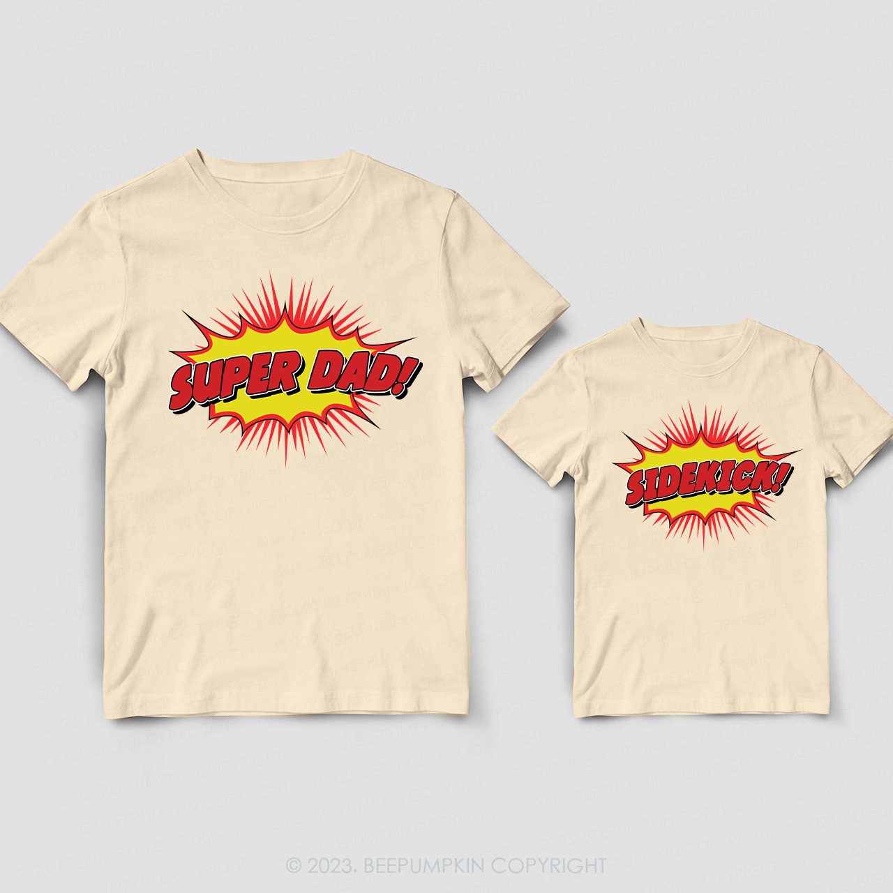 Super Dad And Sidekick Dad & Me Matching T-Shirts