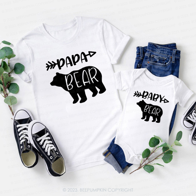 Cute Bear Family Name Matching Shirts