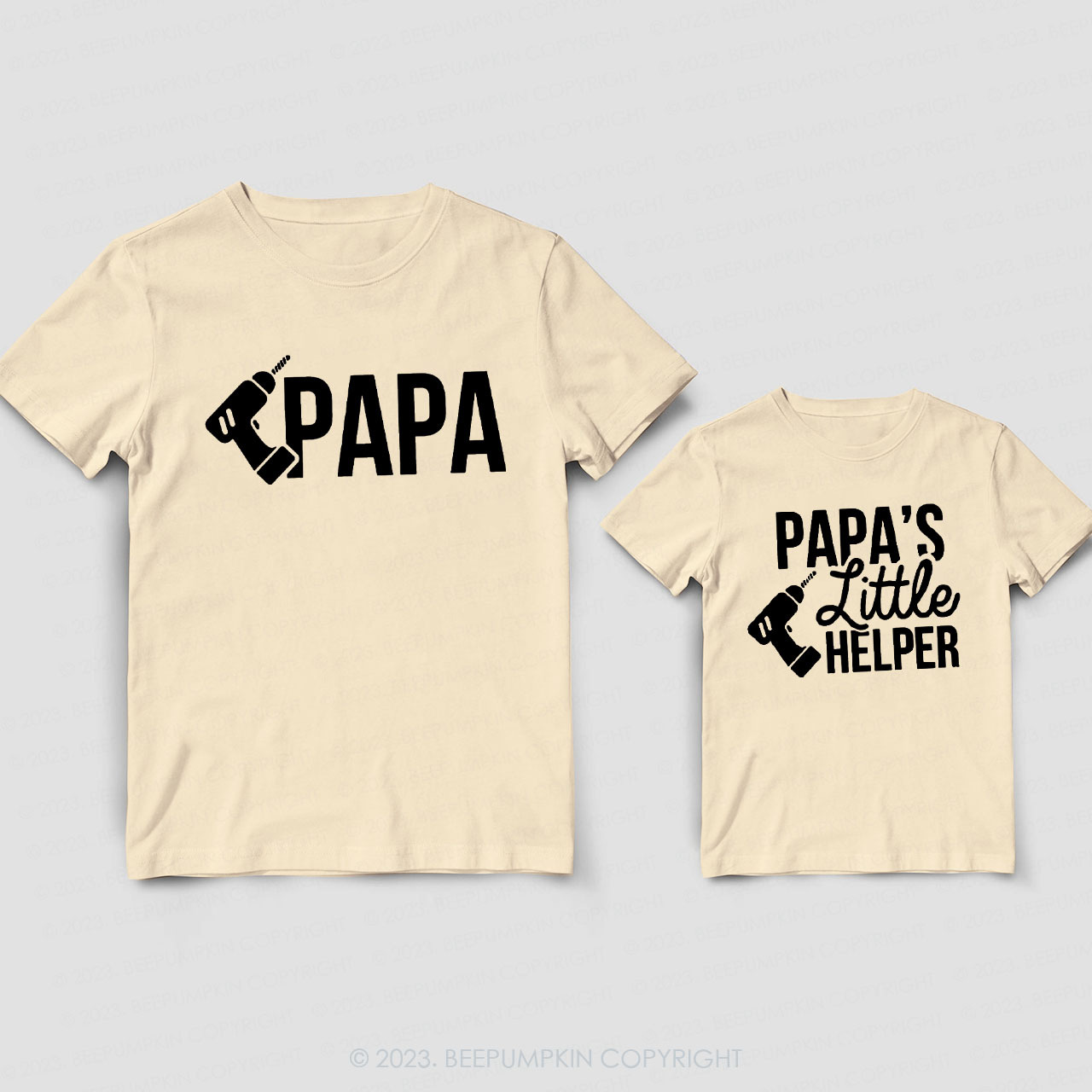 Papa And Papa's Little Helper Dad & Me Matching T-Shirts