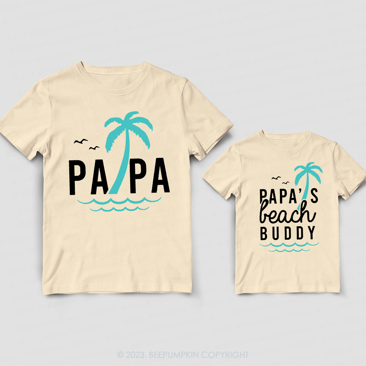 Papa And Papa's Beach Buddy Dad & Me Matching T-Shirts