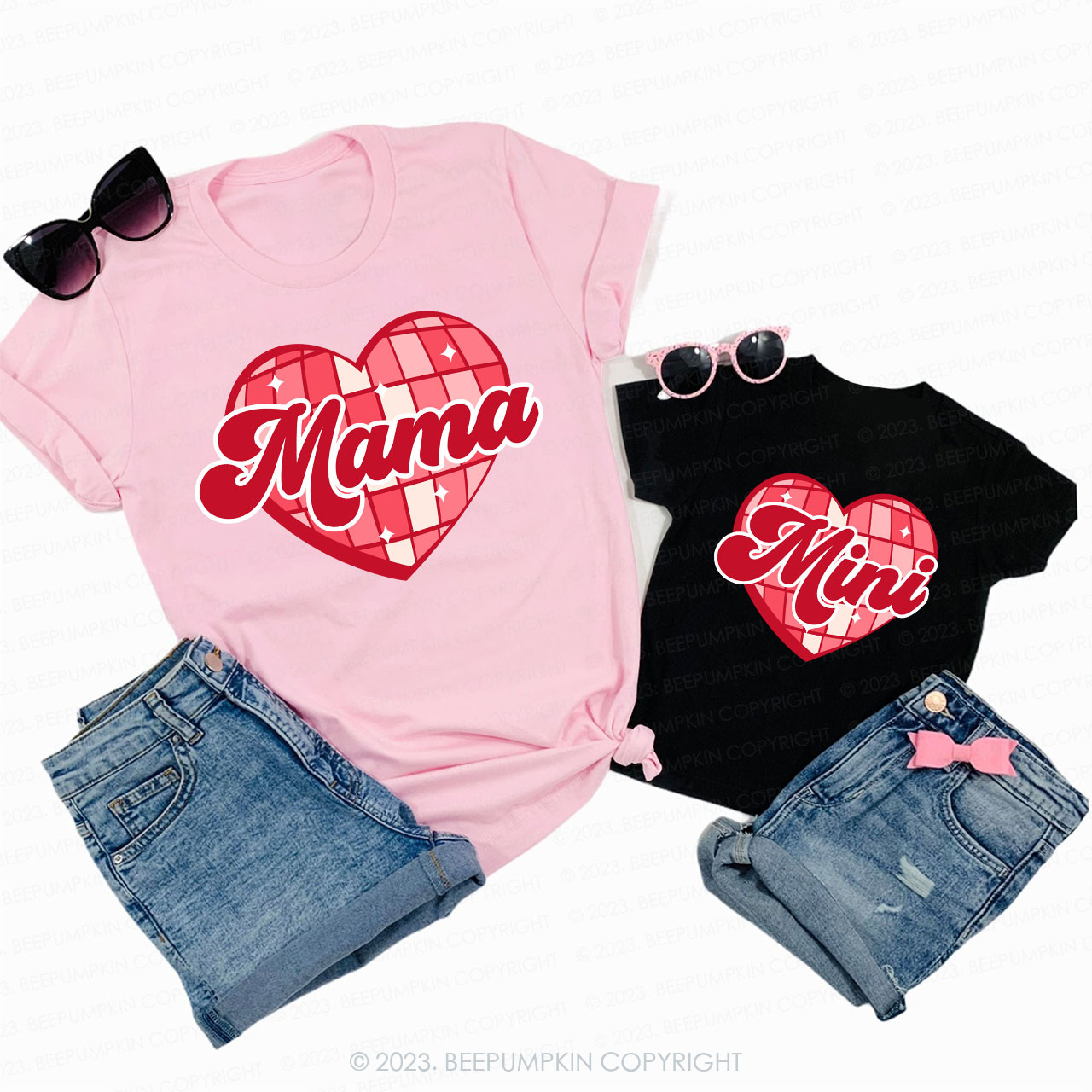 Personalized Checkerboard Hearts Matching Valentine��s Shirts