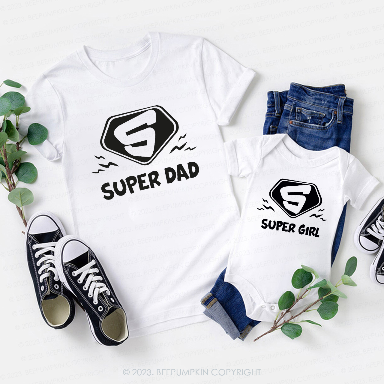 Super Dad Mom Kid Family Matching Shirts