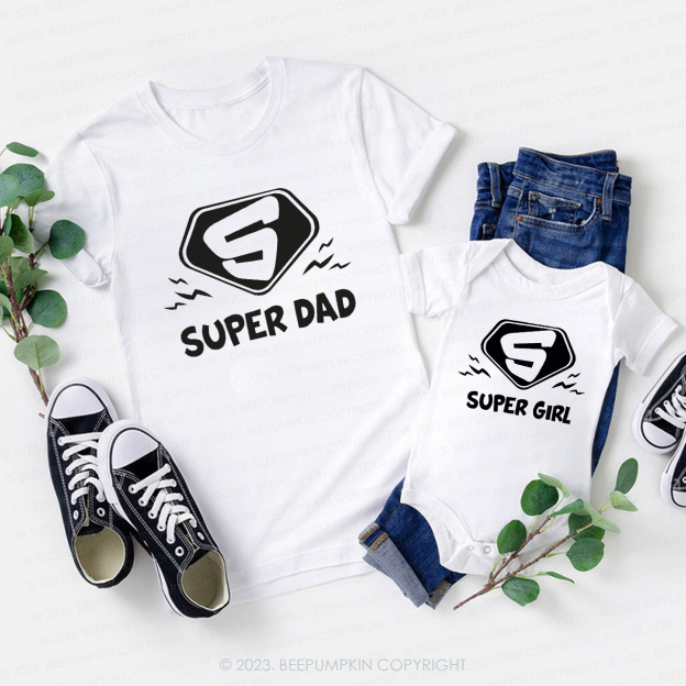 Super Dad Mom Kid Family Matching Shirts
