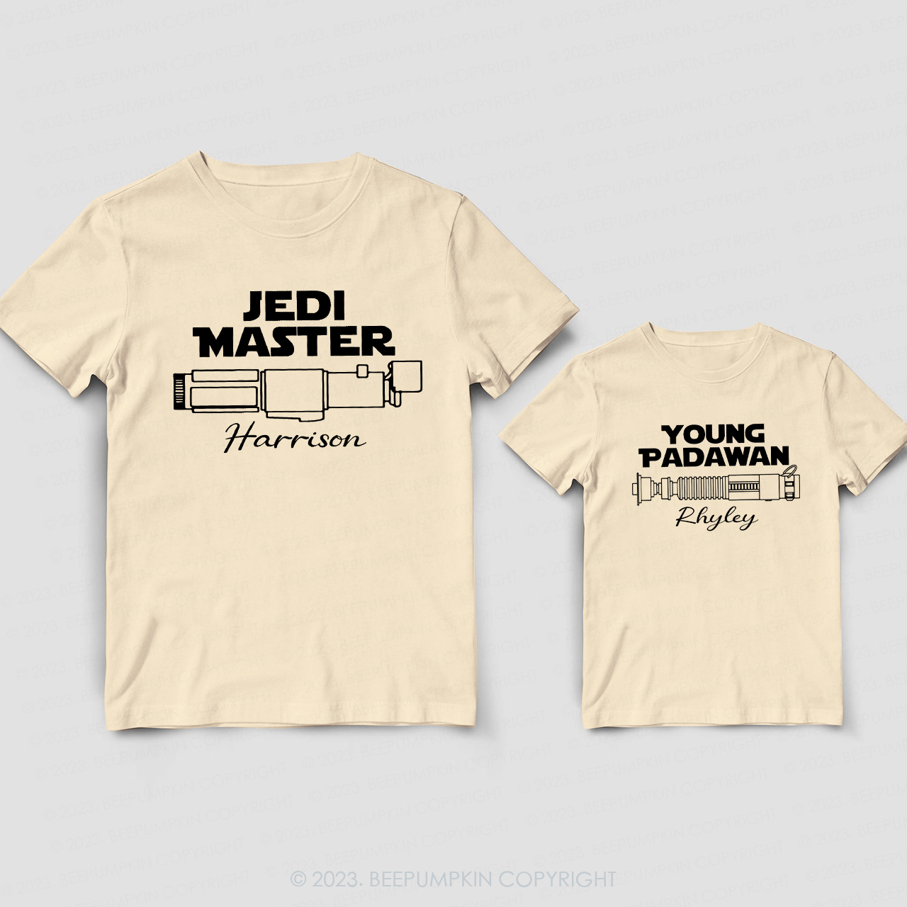 Jedi Master Young Padawan Dad & Me Matching T-Shirts