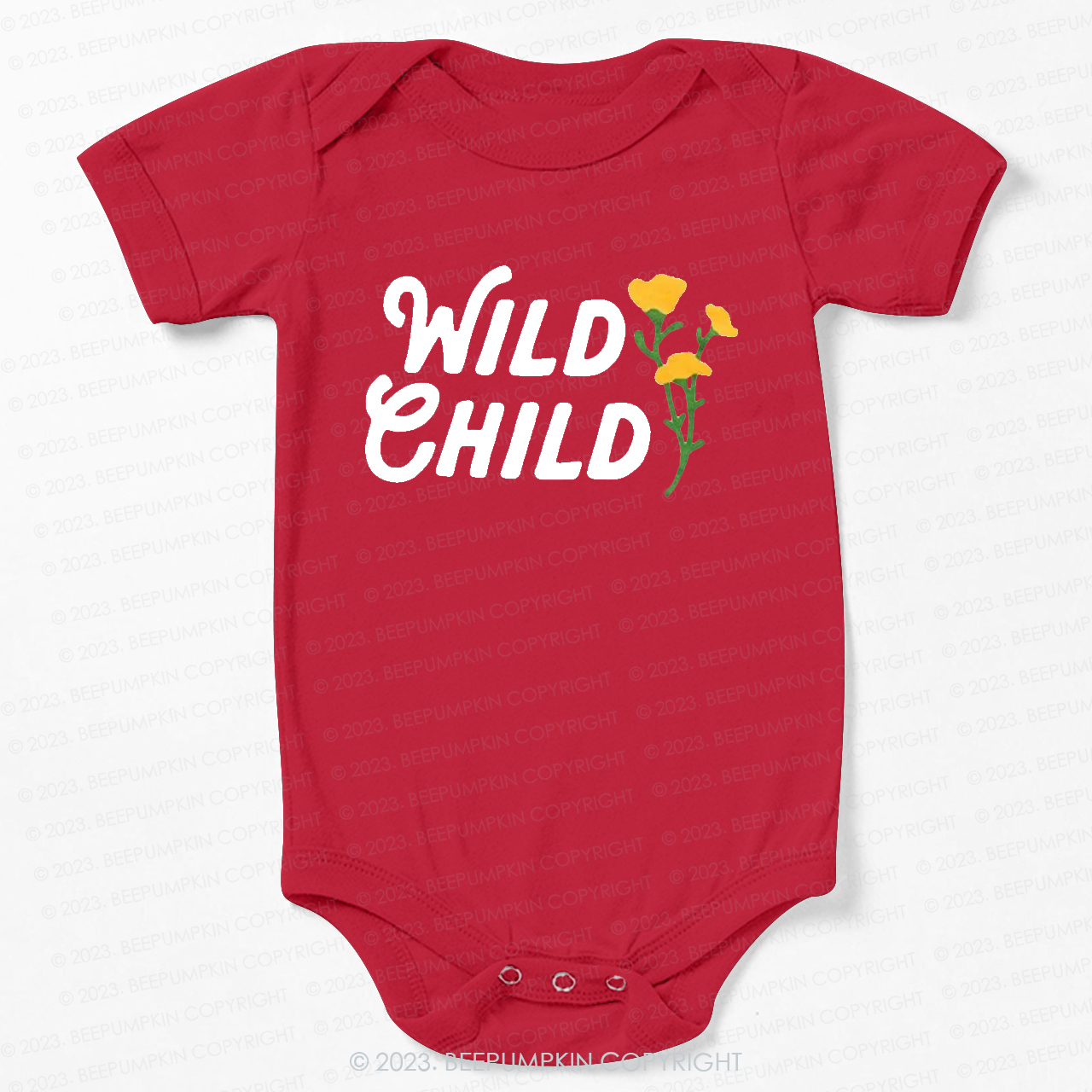 Wild Child Yellow Flowers  Bodysuit For Baby