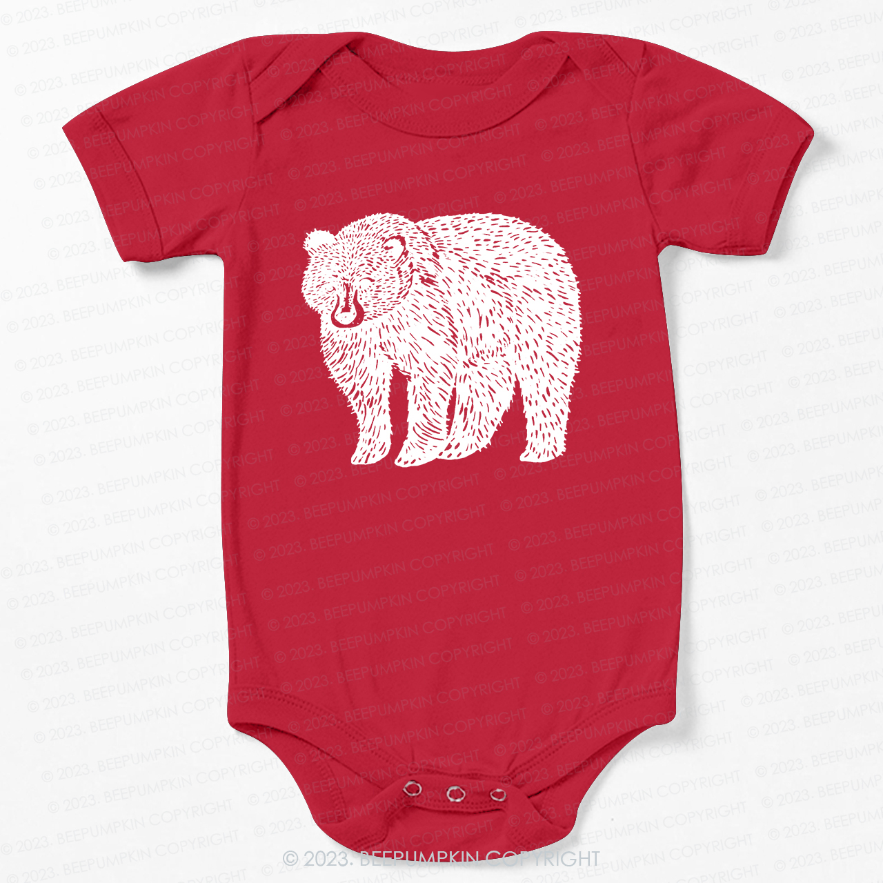 Organic Animal Bear Bodysuit For Baby