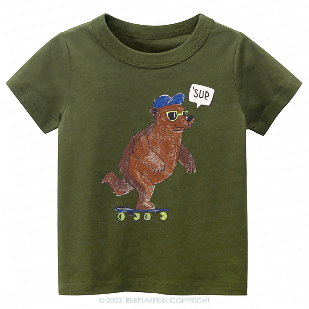 Skateboard Shoe Bear -Toddler Tees