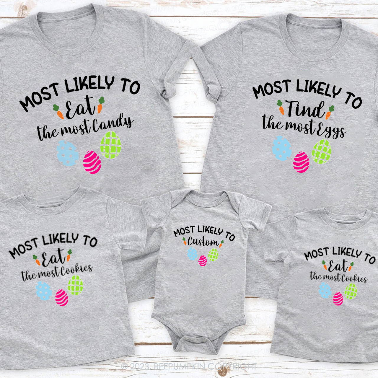 Most Likely To Cute Easter Eggs Matching Shirts