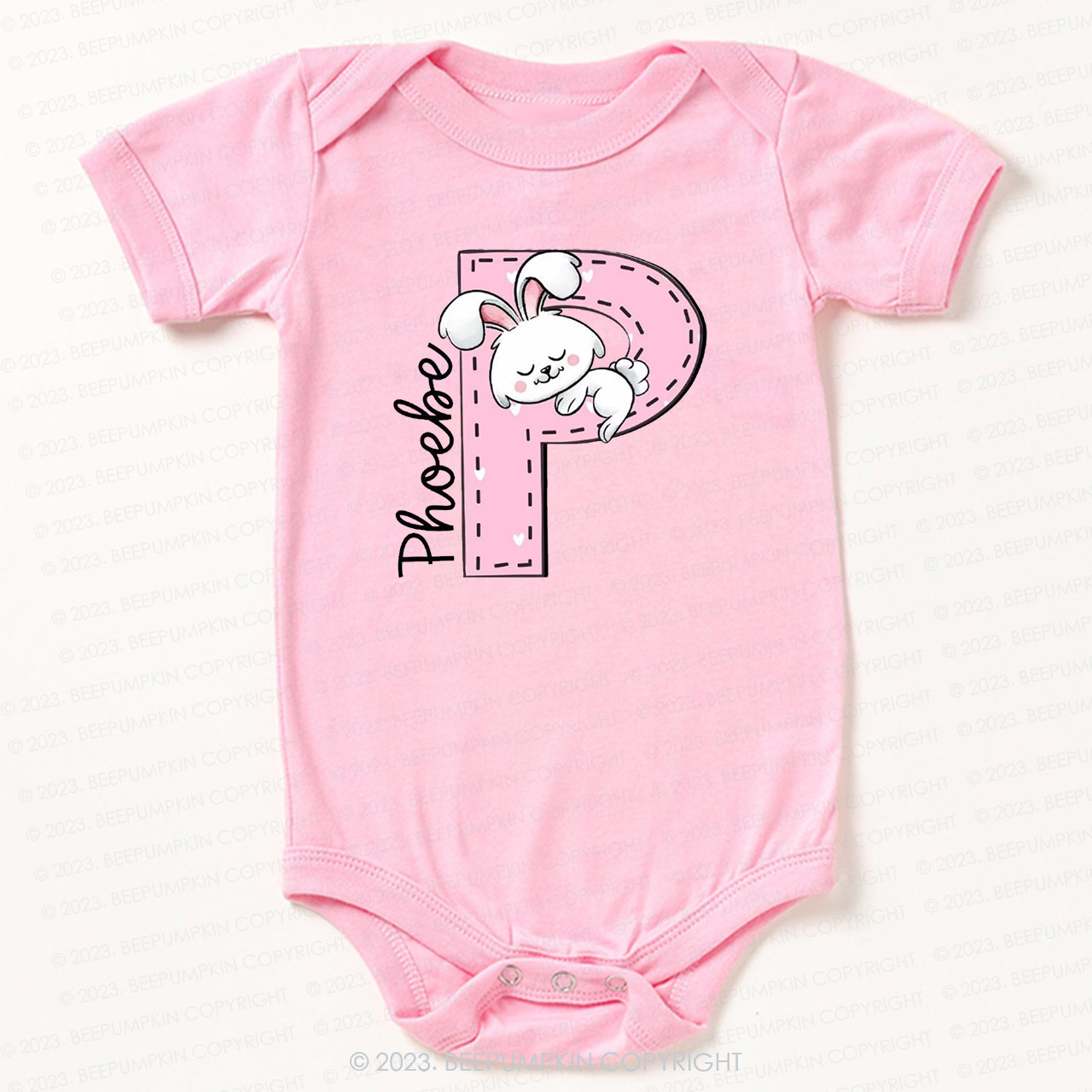 Custom Name Easter Bunny Bodysuit For Baby