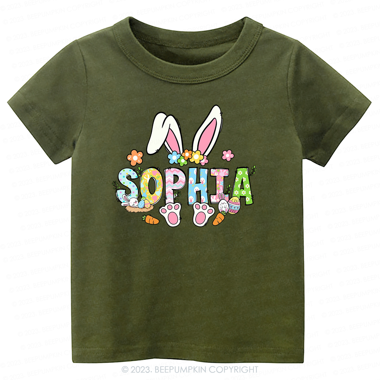 Flowers Personalized Name Easter -Toddler Tees