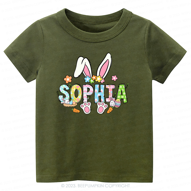 Flowers Personalized Name Easter -Toddler Tees