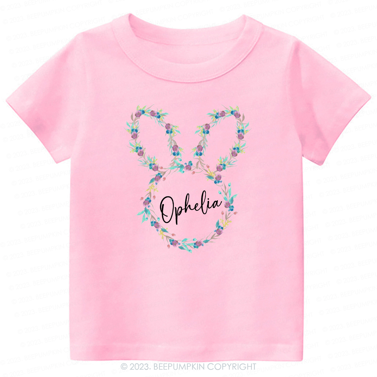 Floral Bunny Head Easter -Toddler Tees