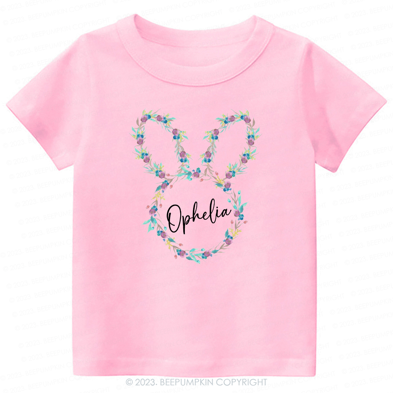 Floral Bunny Head Easter -Toddler Tees