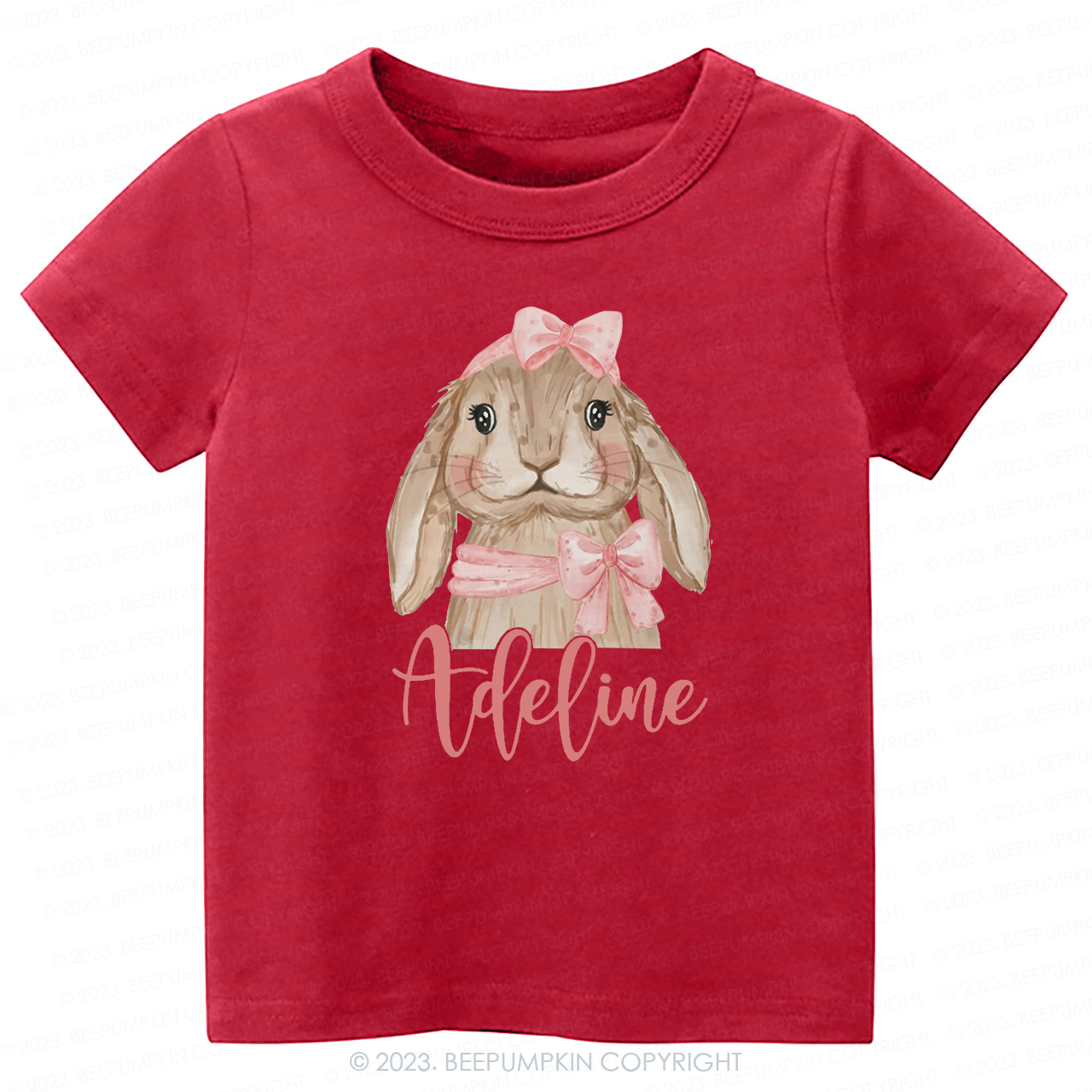Easter Pink Bow Bunny -Toddler Tees