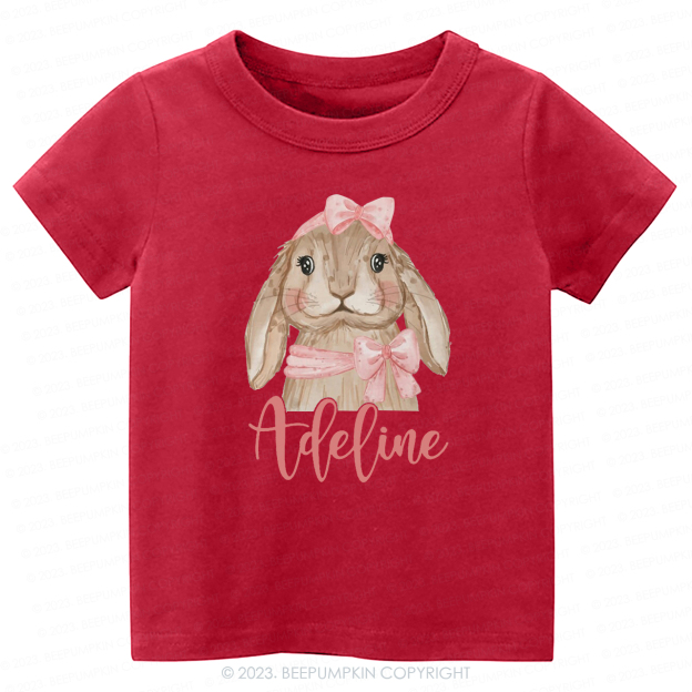 Easter Pink Bow Bunny -Toddler Tees