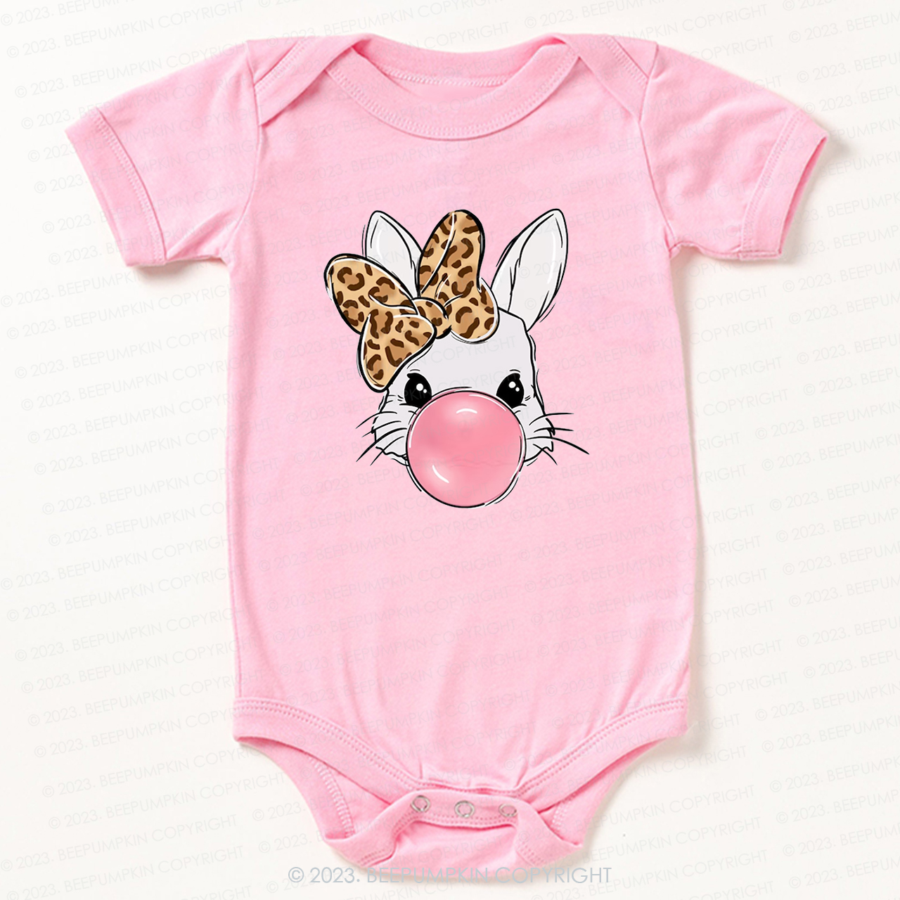 Bubble Gum Bunny Bodysuit For Baby