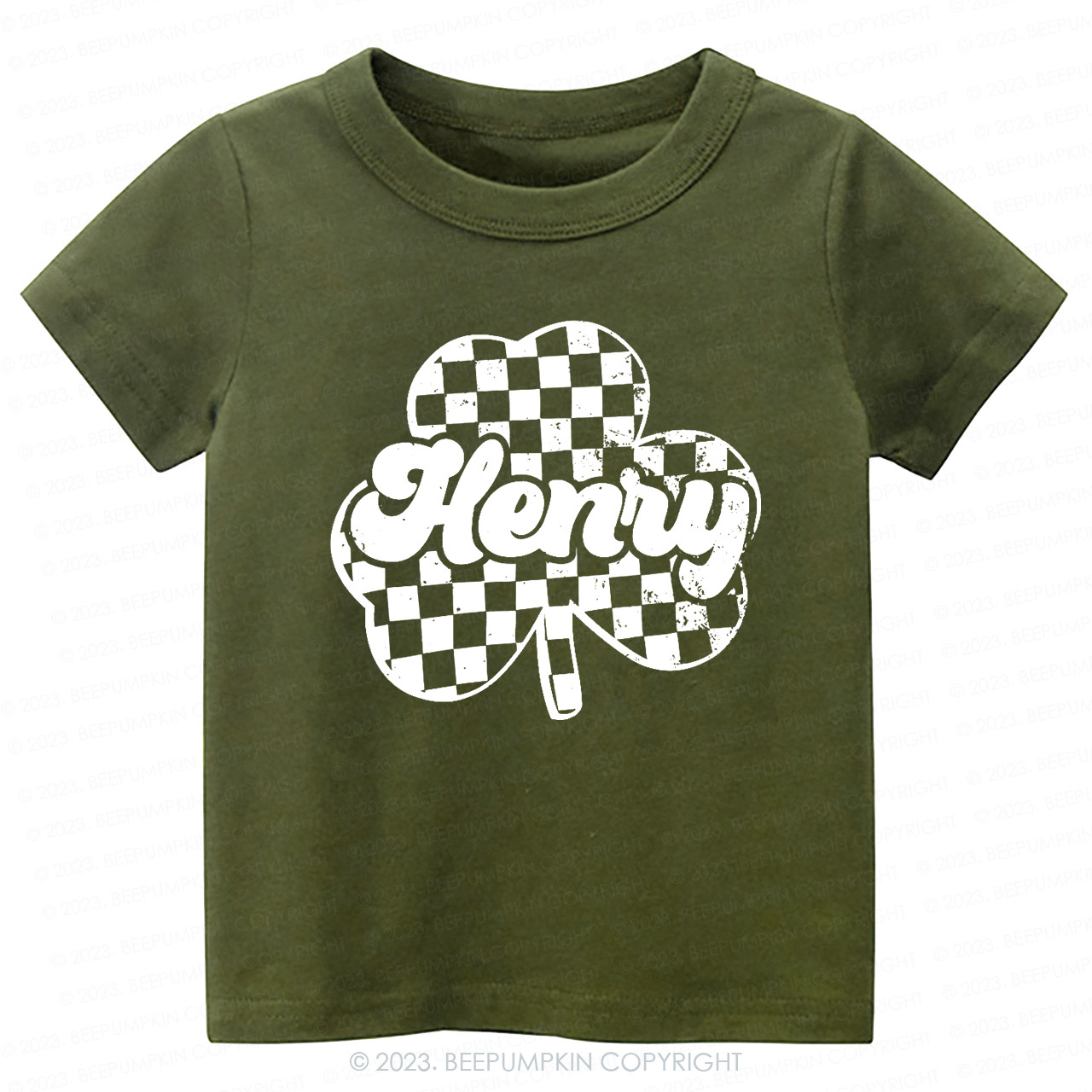 Clover Leaf with Name -Toddler&Kids Tees For St.Patricks day
