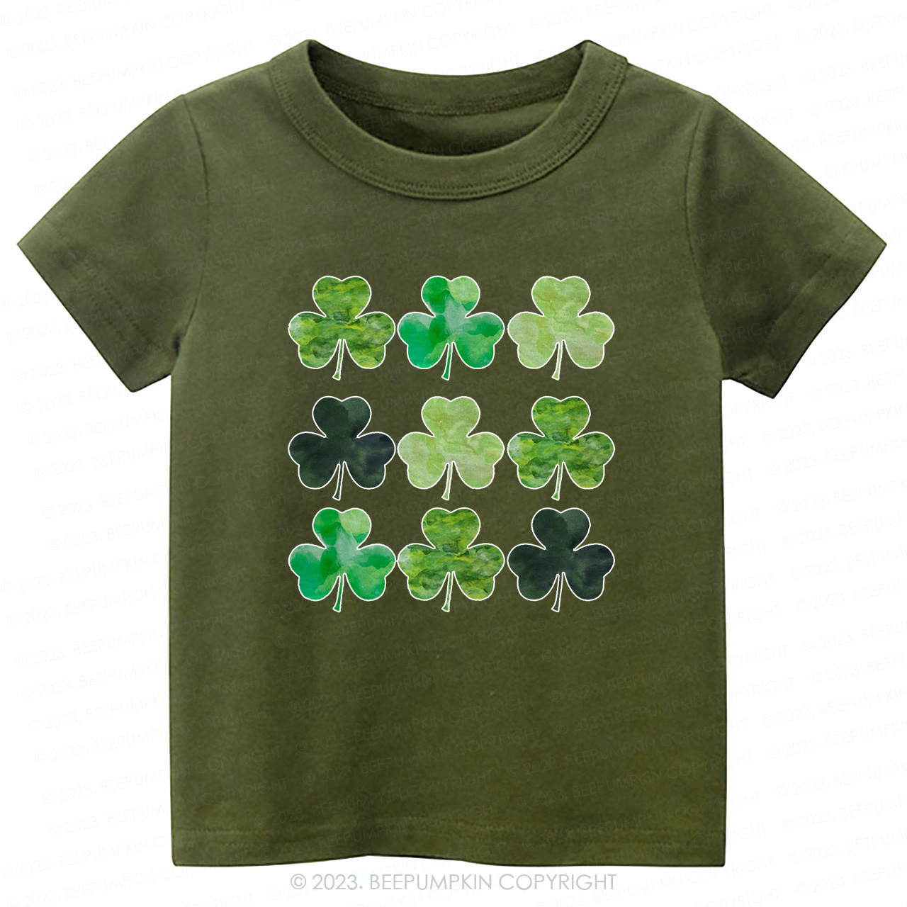 Watercolor Clovers St.Patricks Day-Toddler&Kids Tees