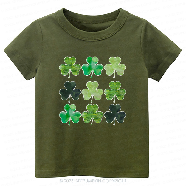 Watercolor Clovers St.Patricks Day-Toddler&Kids Tees