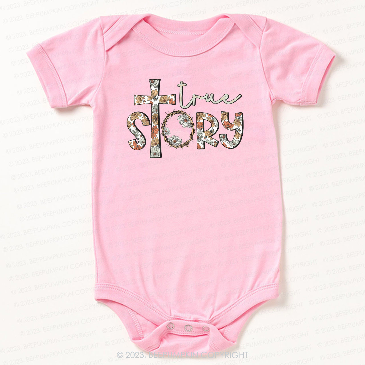 True Story Flowers Easter Bodysuit For Baby
