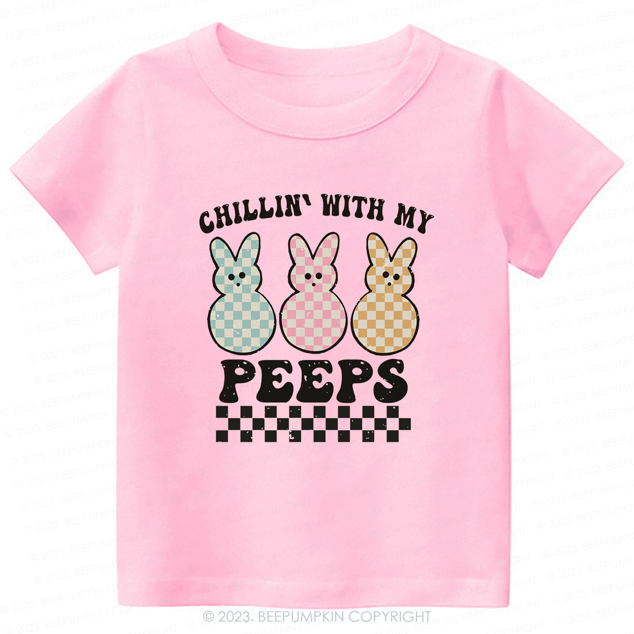 Retro Kids Easter Shirt - Chillin' With My Peeps